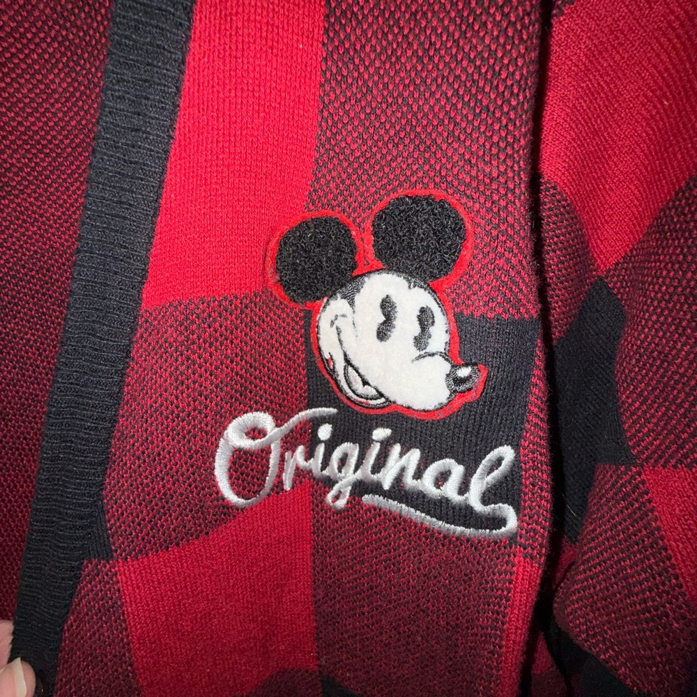 Disney Mickey red plaid sweater - Picture 2 of 6